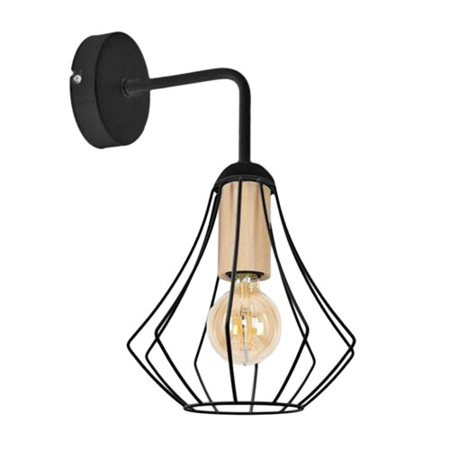 Бра настенное Е27 1*60Вт MD.9051-1-W-BK+WOOD