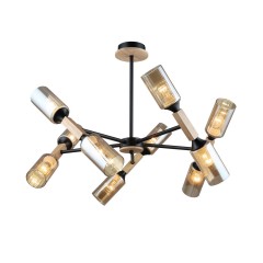 Люстра потолочная 10*Е27 MD.5495-10-S-BK+WOOD