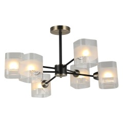 Люстра потолочная Е14 6*60Вт MD.51742-6-S-BK+AB
