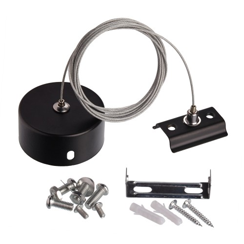 Подвес 2м для накладного шинопровода трековой системы 1 фазный трек 220В, Черный IL.0010.2145