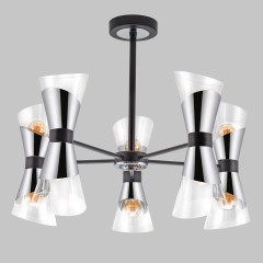 Люстра потолочная Е14 10*40Вт MD.51913-10-S-BK+CH