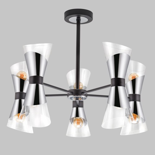 Люстра потолочная Е14 10*40Вт MD.51913-10-S-BK+CH