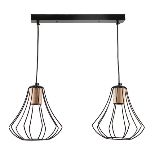 Подвесной светильник MD.9050-2-P-BK+WOOD