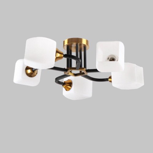 Люстра потолочная, 5*E27, черный+ золотая бронза MD.52009-5-S-BK-GAB