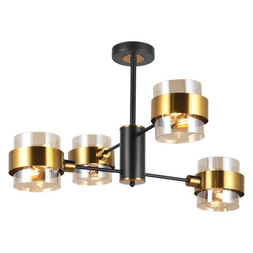 Люстра потолочная Е14 4*40Вт MD.51891-4-S-BK+GBR