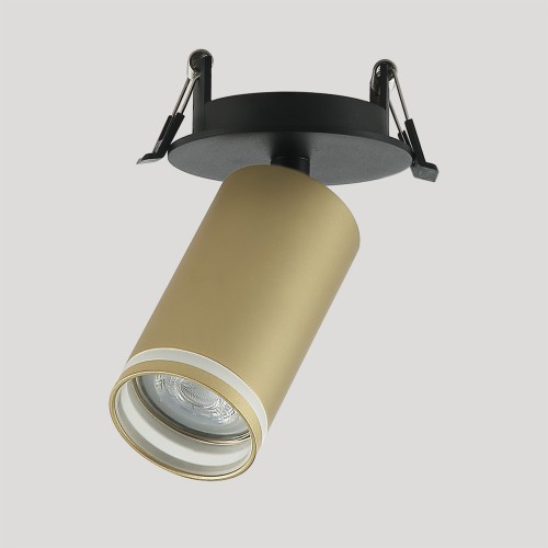 Светильник GU10 1*10W потолочный встраиваемый спот Черный и Матовое Золото IL.0005.2001-R-BMG