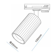 Светильник направленного света GU10 max 10W на однофазный трек 220V, Черный IL.0010.0023-BK