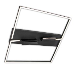 Люстра потолочная светодиодная 124W, 3000+4200К+6500K, поворотные споты, пульт ДУ, матовый черный PLC-7071-800-MBK