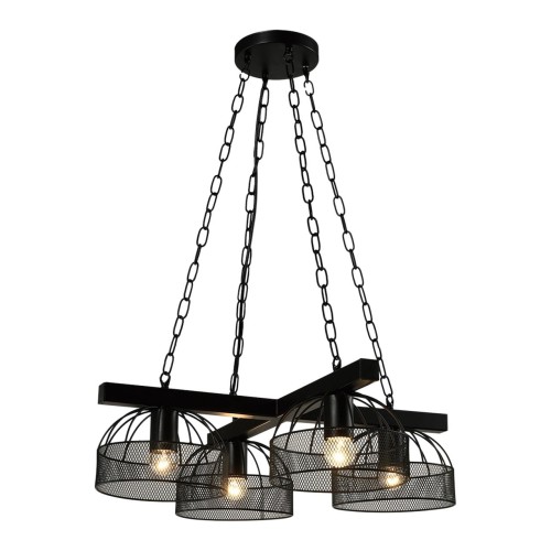 Люстра подвесная Е27 4*60W черный MD.20461-4-P-BK