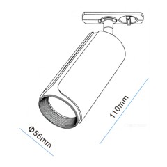 Светильник направленного света GU10 max 10W на однофазный трек 220V, Черный / Белый IL.0010.0025-BWH