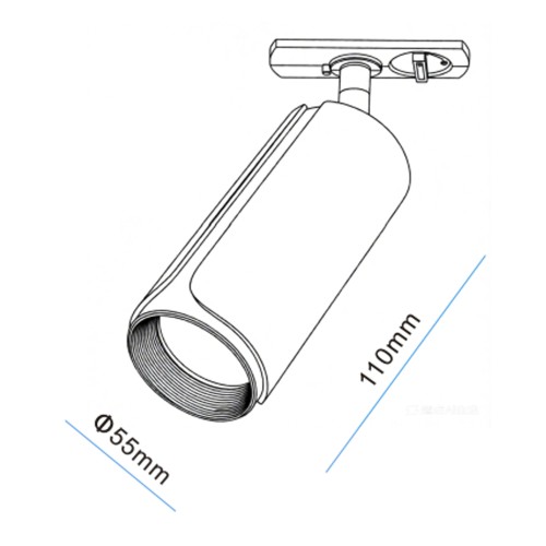 Светильник направленного света GU10 max 10W на однофазный трек 220V, Черный / Белый IL.0010.0025-BWH