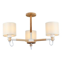 Люстра потолочная Е27 3*60Вт MD.19107-3-S-WOOD+WH