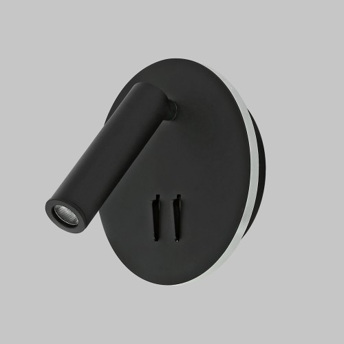 Светильник светодиодный круглый с подсветкой 3W + 9W настенный 220V, 3000K, Черный IL.0005.2101-R BK