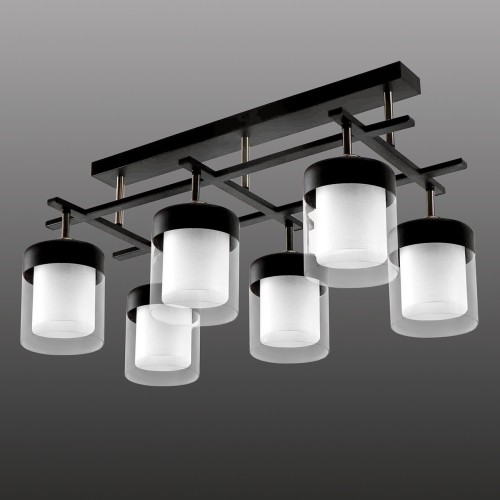 Люстра потолочная, 6*E27, черный+бронза MD.06593-6-S-BK+AB