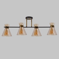 Люстра потолочная, 4*E27, черный+медь MD.6200-4-S-BK+COP