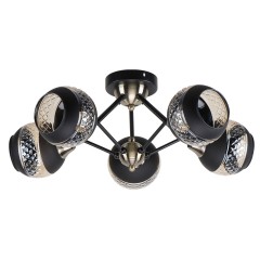 Люстра потолочная, 5*E27, черный+бронза MD.51851-5-S-BK+AB