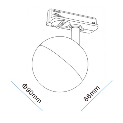 Светильник рассеянного света GX53 max 12W на однофазный трек 220V, Черный IL.0010.0022-BK