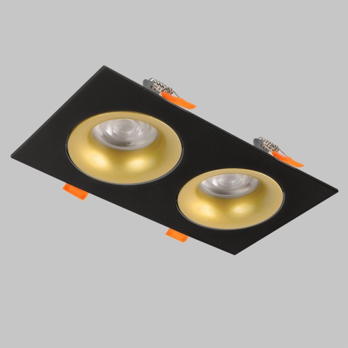 Светильник встраиваемый поворотный GU10 2*50W Черный/Матовое Золото IL.0029.0010-2-BMG