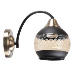 Бра настенное, 1*Е27, черный+бронза MD.51851-1-W-BK+AB
