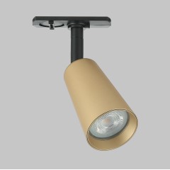 Светильник спот GU10 для трековой системы 1 фазный трек 220В, макс 50Вт, Черный/Матовое золото IL.0010.0015-BMG