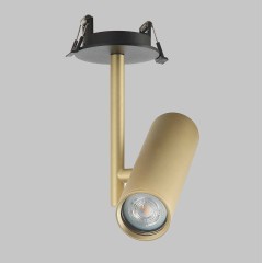 Светильник GU10 1*50W потолочный встраиваемый спот Черный и Матовое Золото IL.0005.4200-1R-BMG