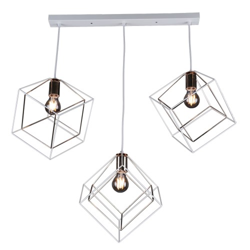 Люстра подвесная 3*60Вт E27 MD.0830-3-P WH+FGD