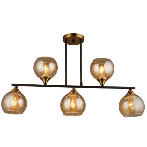 Люстра потолочная 5*60Вт E27 MD.1234-5-S BK+CP