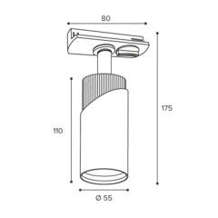 Светильник направленного света GU10 max 10W на однофазный трек 220V, Черный / Матовое золото IL.0010.0024-BMG