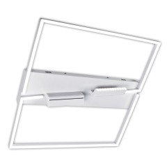 Люстра потолочная светодиодная 124W, 3000+4200К+6500K, поворотные споты, пульт ДУ, матовый белый PLC-7071-800-MWH