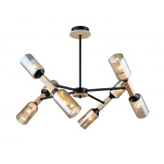 Люстра на штанге MD.5495-8-S-BK+WOOD