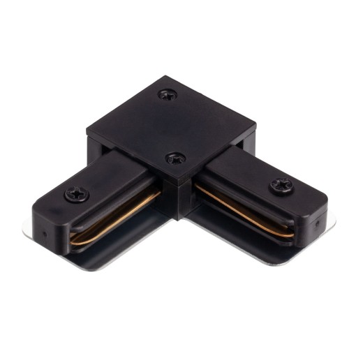 L - соединитель питания для накладного шинопровода трековой системы 1 фазный трек 220В, Черный IL.0010.2141