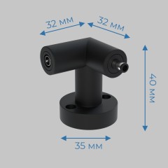 L - соединитель (R) настенно-потолочный монтаж 24В, осветительной системы THIN and SMART, Черный IL.0060.4006-BK