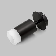 Светильник GU10 1*10W настенный спот Черный. Плафон акрил Белый матовый IL.0005.1501 BK