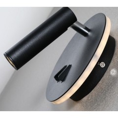 Светильник светодиодный круглый с подсветкой 3W + 9W настенный 220V, 3000K, Черный IL.0005.2101-R BK