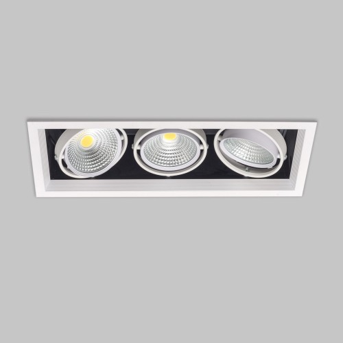 Светильник карданный LED 3*20W встраиваемый, WH IL.0006.2315
