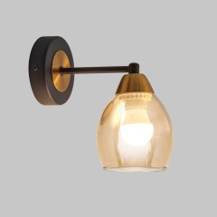 Бра настенное, 1*Е27, черный+ золотая бронза MD.8252-1-W-BK+BR
