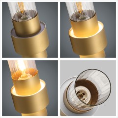 Бра настенное, 4*Е14+LED 5W, 3000К, матовое золото MD.23472-4-W-SGD