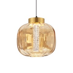 Люстра подвесная светодиодная 9W, 4000K, 210мм, плафон янтарный PLC-7077-210-P-AMBER