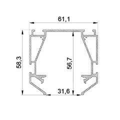 Профиль для монтажа SMART LINE 220В в натяжной ПВХ потолок (S25). 2м IL.0050.3400-2-AL